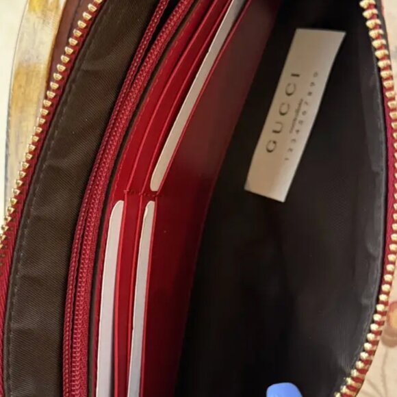 Gucci Hibiscus Red Microguccissima Wallet On Strap  Gucci Guccissima Signature Wrist Wallet In Hibiscus Red